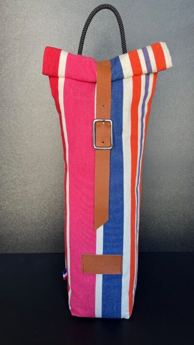 Le protège bouteille <br/> Bleu, Rose, Rouge et Orange à rayures